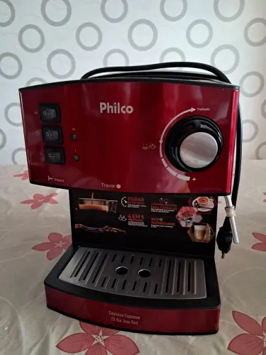 Cafeteira 4 Em 1 Expresso & Cápsulas Philco 20 Bar Inox Red Vermelho 110v