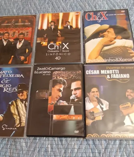 6 DVDs shows de astros sertanejos 