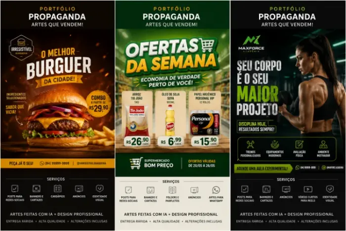 Marketing para empresas com IA: posts, banners, cardápios, anúncios, logos, vídeos curtos