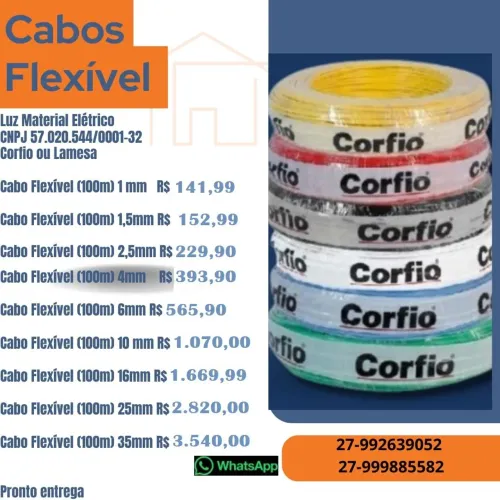 Aproveite, toda linha de Cabos flexível: