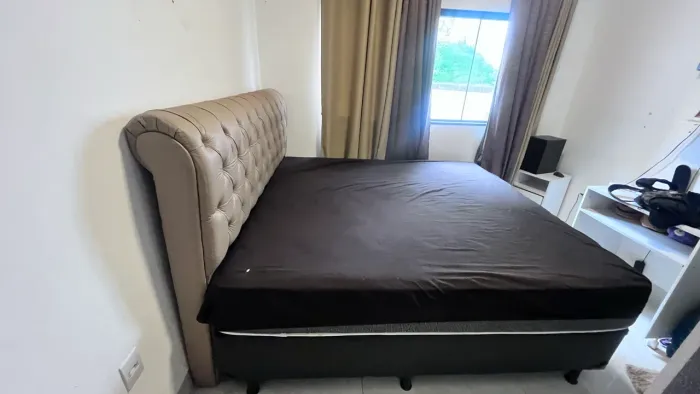 Cama Box Super King Completa + Cabeceira Estofada Capitonê (Plumatex)