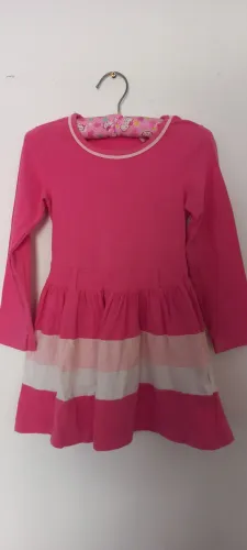 Vestido infantil manga longa rosa