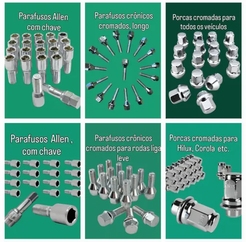 Porcas, parafusos p/ rodas