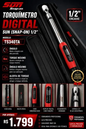 Torquímetro Digital Sun ( Snap-on) 1/2 - torque angular 