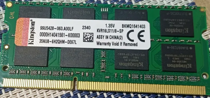 memória notebook ddr3l kingston 8Gb 1600MHz
