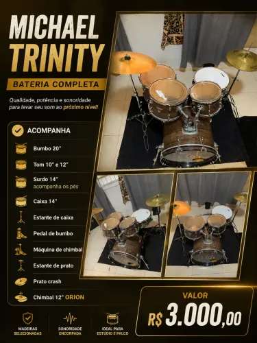 Bateria Michael Trinity completa