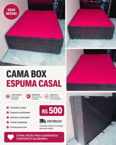Cama de casal box espuma conservada entrego