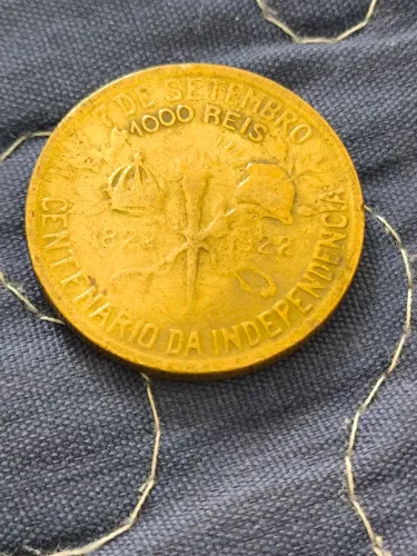 Moeda de 1000reis 1822 a 1922 horizontal a esquerda