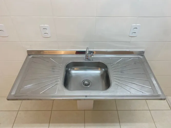 Pia inox/concreto 1,20m