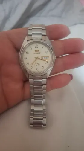 Vendo Relógio Orient Automático 3 Estrelas Aço Inox Prata Fosforescente