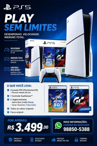 Ps5 pouco tempo de uso