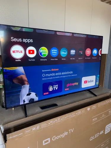 TV 55 POL QLED 4K TCL COM ALEXA E XBOX INTEGRADO SEMI NOVA MO PLÁSTICO 