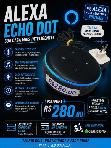 Alexa Echo Dot - Assistente Virtual Inteligente | R$ 280