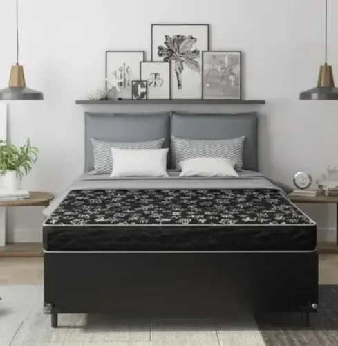 Cama box Conjunto Base Com Colchão espuma D20 Casal
