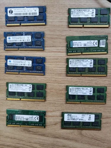 Lote 10 Memórias RAM Notebook 4GB DDR3/DDR3L Total 40GB