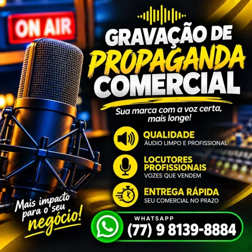 Gragravação vinheta e propaganda comercial