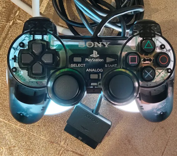 Controle Playstation 2, Midnight Black, Transparente, PS2, Original