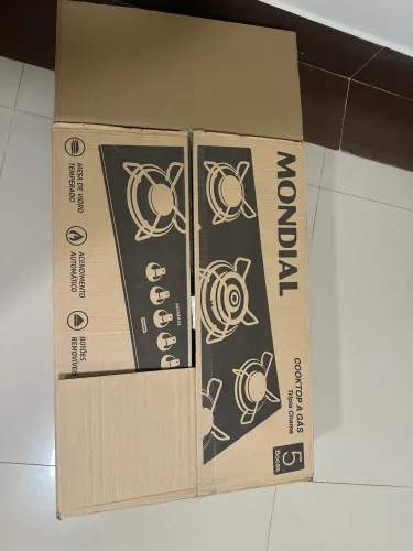Fogão Cooktop Gás 5 Bocas Mondial CTG-03 Preto Inox Bivolt