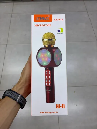 Microfone Karaoke Sem Fio Bluetooth Caixa De Som Gravador Infantil Festa - Produto Novo