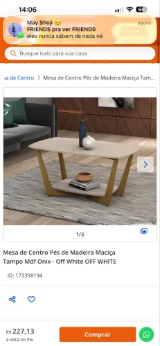 Mesa de centro ônix branca