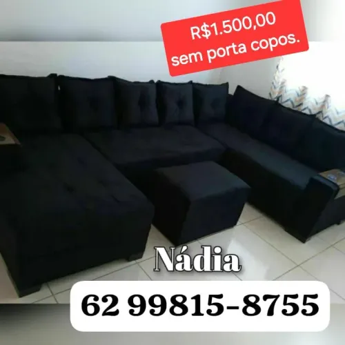 SOFÁ DE CANTO PRETO