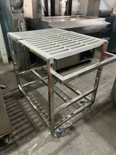 Carrinho inox auxiliar com rodinhas Aço 304 PRONTA ENTREGA 