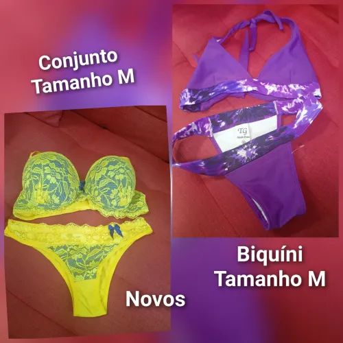 Conjunto lingerie e Biquíni M - vendo ou troco