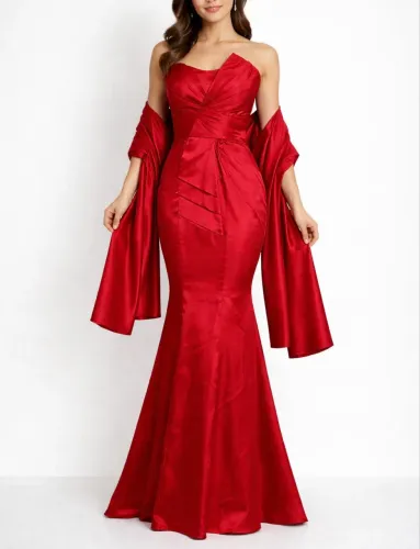 Vestido Vermelho Longo Elegante usado apenas uma vez