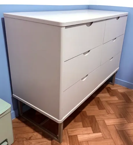 Cômoda 6 Gavetas para quarto infantil - cor Areia