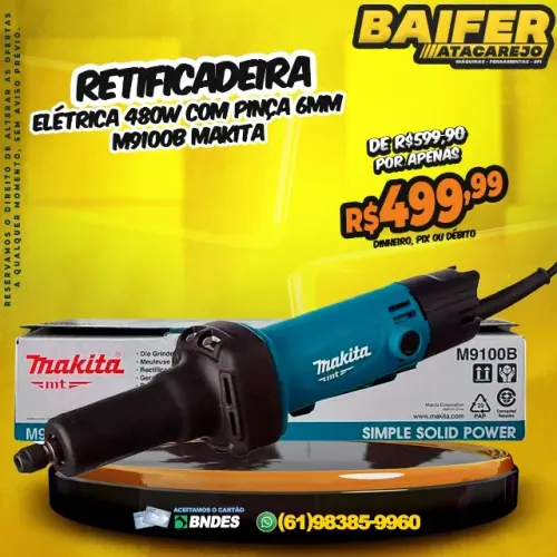 Retificadeira 480W com Pinça 6mm M9100B Makita