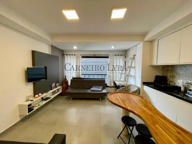 Lindo apartamento novo mobiliado para alugar no Roof Gardens da rua Bela Cintra com 34m²