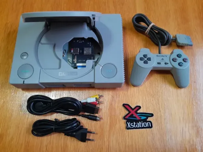 Playstation 1 Fat + Xstation Ode + Controle e Jogos