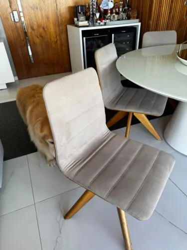 Mesa de jantar premium redonda branca de vidro