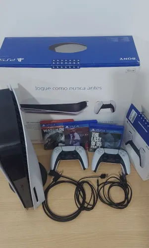 playstation 5 mídia física dois controles 