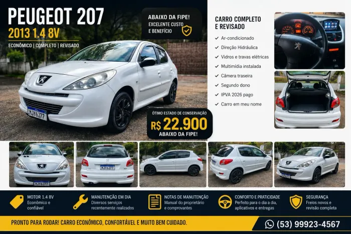 Peugeot 207 XR 1.4 Flex 8V 5P 2013