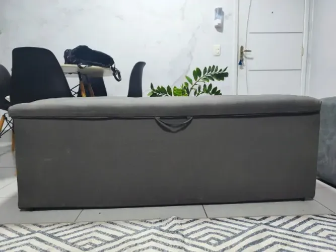Puff Baú pé de cama 90cm no Sued Organizador