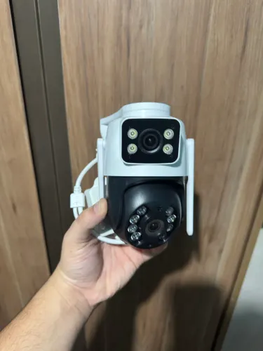 Câmera de segurança 2 lentes 360º a prova da água