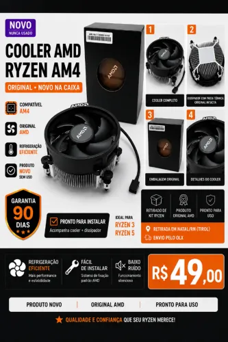 Cooler AMD Ryzen AM4 Original | Excelente Estado