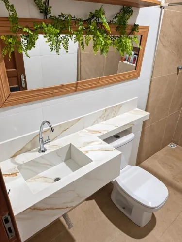 Pia para banheiro em porcelanato 