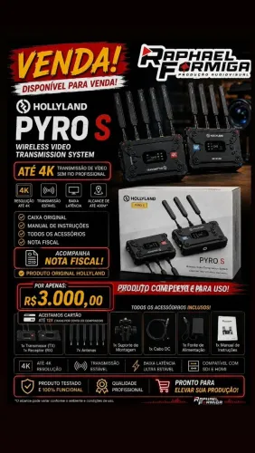 Hollyland Pyro S - Transmissor de Vídeo Sem Fio HDMI/SDI 4K