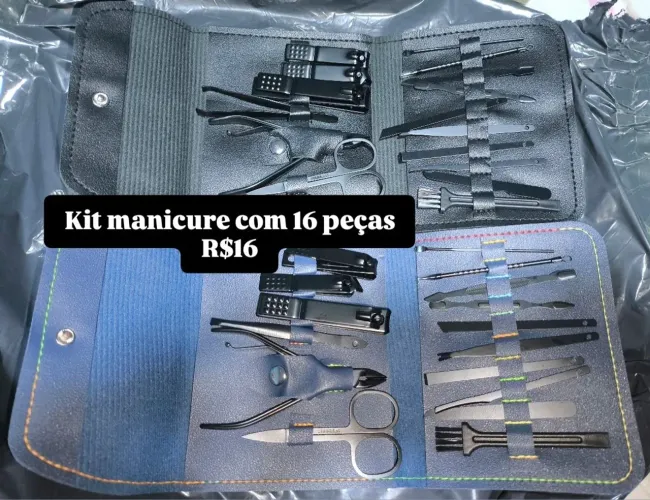 Kit manicure com 16 peças