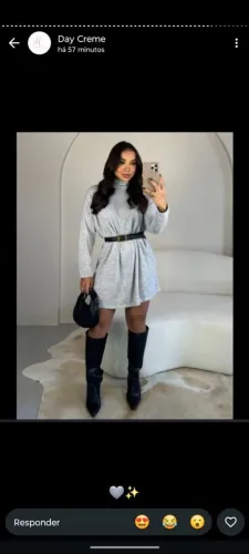 Lindo vestido blusão na cor cinza 