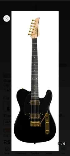 Guitarra Seizi Katana Kabuto TL Black Gold Nova + Bag