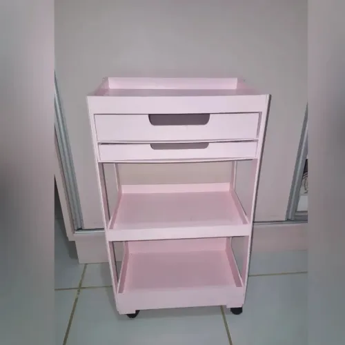 Carrinho auxiliar rosa com rodinhas