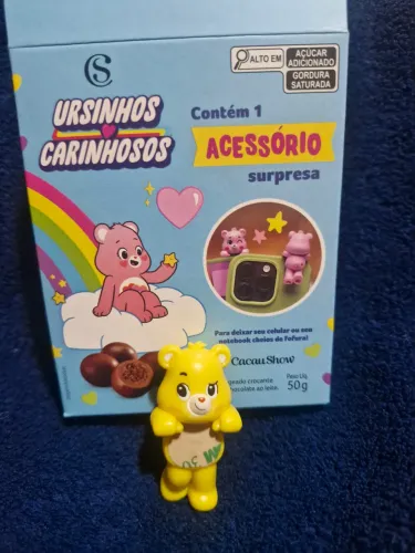 Acessório para celular dos Ursinhos Carinhosos amarelo