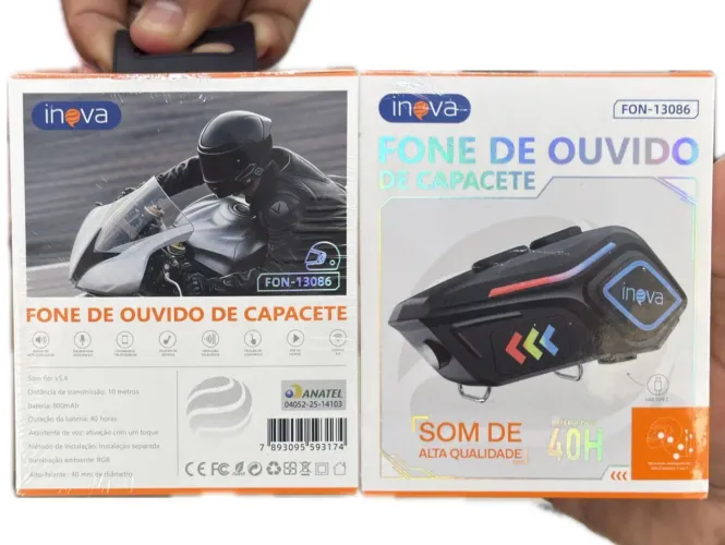 Fone Intercomunicador Bluetooth Capacete 40H V5.4 FON-13086.<br><br>*? R$92,00 ?*