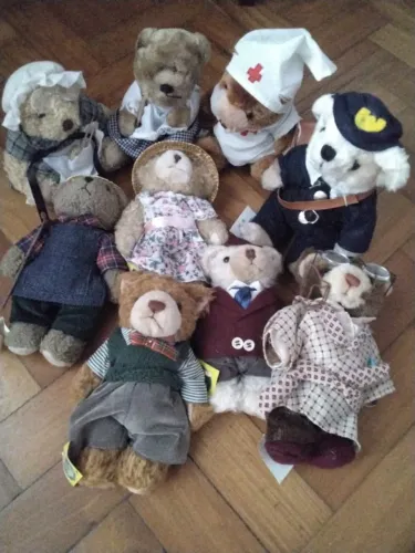 Coleção 9 ursinhos de pelúcia the bear collection 