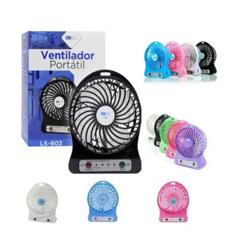Mini Ventilador Portátil Mesa Com 3 Velocidades