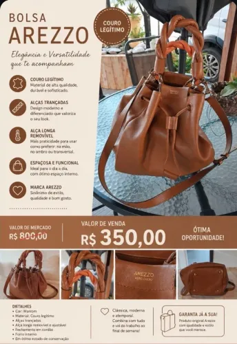 Bolsa Arezzo - Couro Legítimo
