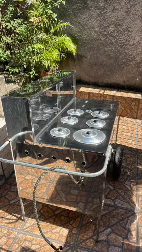 Carrinho inox de hot dog + barraca completa